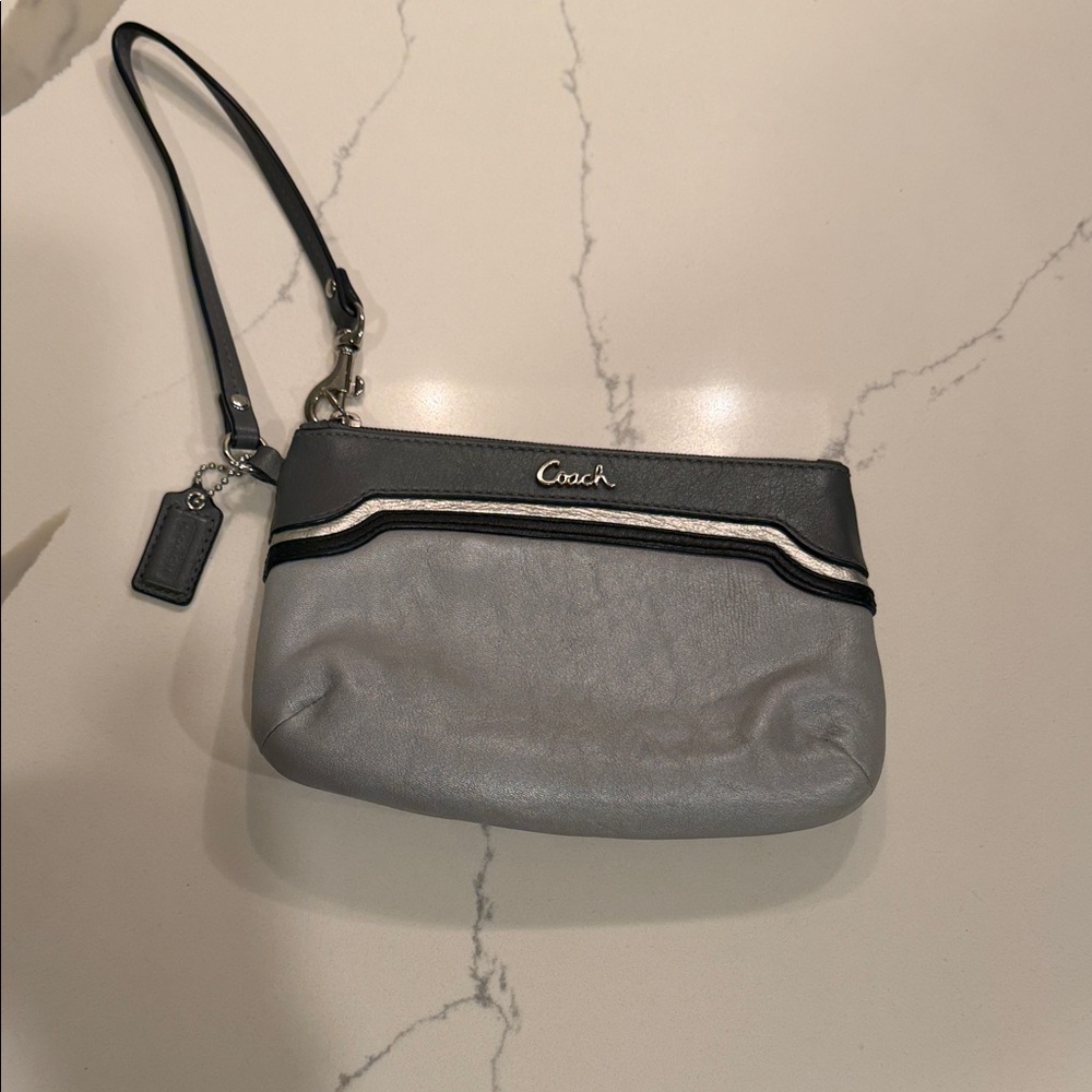 Coach Two-Tone Gray Wristlet Clutch